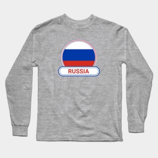 Russia Country Badge - Russia Flag Long Sleeve T-Shirt